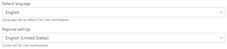 A MetaShare configuration's language settings