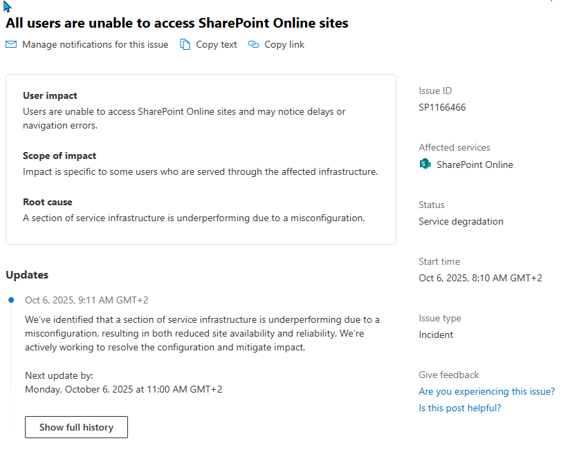 We've identified that a section of service infrastructure is underperforming due to a
misconfiguration, resulting in both reduced site availability and reliability. We're
actively working to resolve the configuration and mitigate impact.
