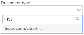 Values that contain the typed phrase are shown in the drop-down